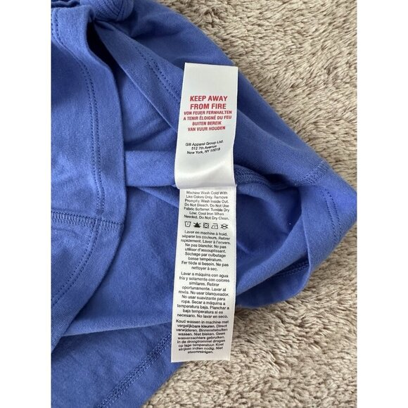 Dkny Sport Women's Metallic Bubble Logo Knot-Front T-Shirt Blue Tee - Picture 11 of 13